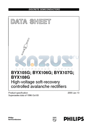 BYX105G datasheet - High-voltage soft-recovery controlled avalanche rectifiers