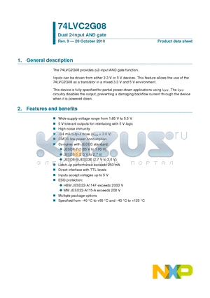 74LVC2G08GM datasheet - Dual 2-input AND gate