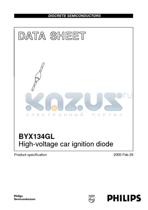 BYX134GL datasheet - High-voltage car ignition diode