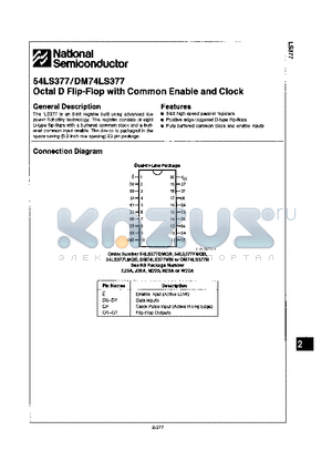 54LS377LMQB datasheet - OCTAL D FLIP-FLOP WITH COMMON ENABLE AND CLOCK