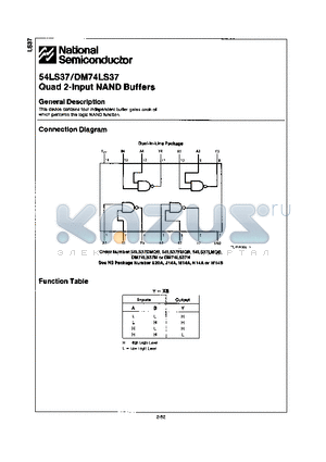 54LS37FMQB datasheet - QUAD 2-INPUT NAND BUFFERS