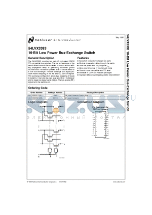 54LVX3383 datasheet - 10-Bit Low Power Bus-Exchange Switch