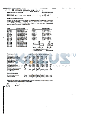 BC556B datasheet - PNP SILICON TRANSISTORS