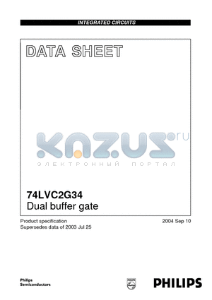 74LVC2G34 datasheet - DUAL BUFFER GATE