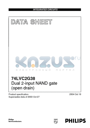 74LVC2G38GM datasheet - Dual 2-input NAND gate (open drain)