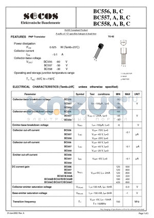 BC557B datasheet - Elektronische Bauelemente