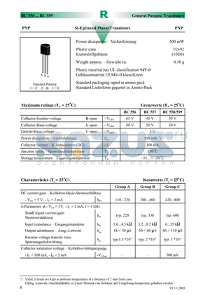 BC557C datasheet - Si-Epitaxial PlanarTransistors