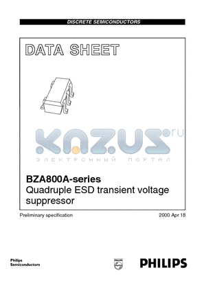 BZA800A datasheet - Quadruple ESD transient voltage suppressor