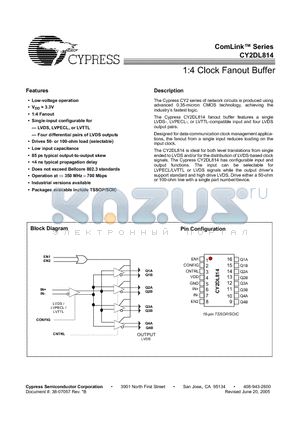 CY2DL814SI datasheet - ComLink Series