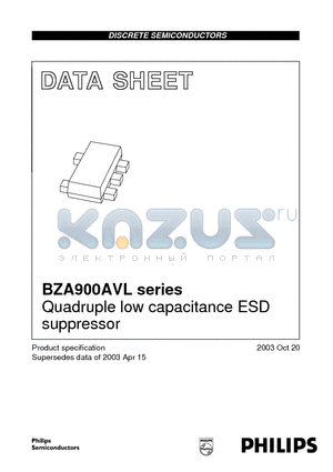 BZA962AVL datasheet - Quadruple low capacitance ESD suppressor