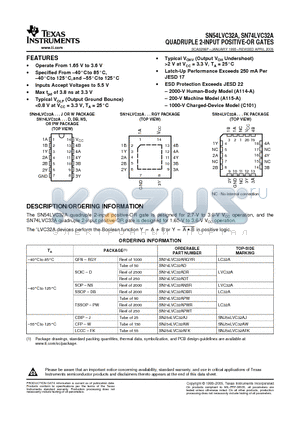 74LVC32A datasheet - QUADRUPLE 2-INPUT POSITIVE-OR GATES