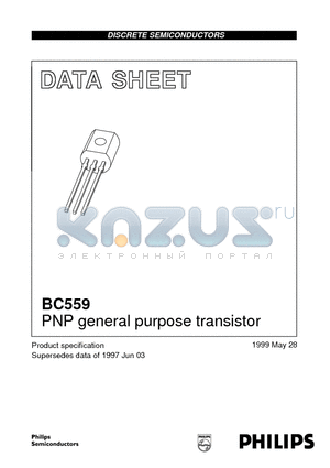 BC559 datasheet - PNP general purpose transistor