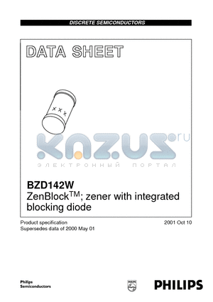 BZD142W-160 datasheet - ZenBlockTM; zener with integrated blocking diode
