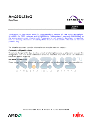 AM29DL322GB30WMIN datasheet - 32 Megabit (4 M x 8-Bit/2 M x 16-Bit) CMOS 3.0 Volt-only, Simultaneous Operation Flash Memory