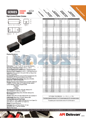 5500-276K datasheet - High Current Power Chokes