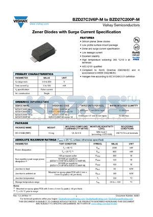 BZD27C130P-M datasheet - Zener Diodes with Surge Current Specification