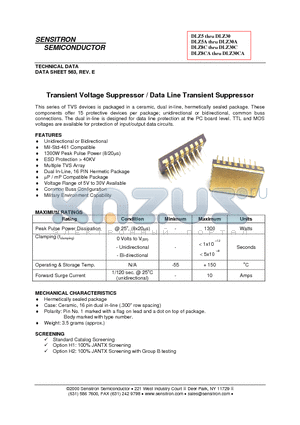 DLZ12 datasheet - Transient Voltage Suppressor / Data Line Transient Suppressor