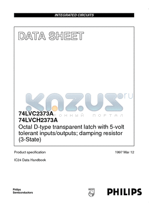 74LVCH2373AD datasheet - Octal D-type transparent latch with 5-volt tolerant inputs/outputs; damping resistor 3-State