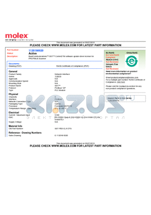 1120160020 datasheet - BradCommunications SST CommDTM software update driver license for PROFIBUS Scanner