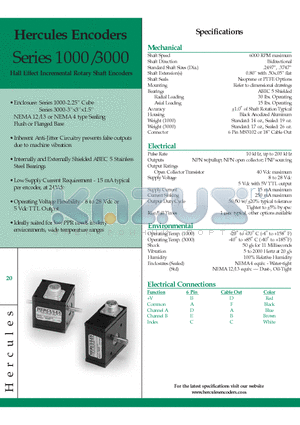 1120S-AS001AQ12 datasheet - Hall Effect Incremental Rotary Shaft Encoders