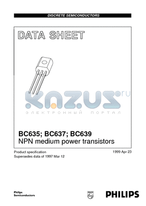 BC635 datasheet - NPN medium power transistors