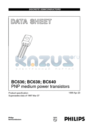 BC636 datasheet - PNP medium power transistors