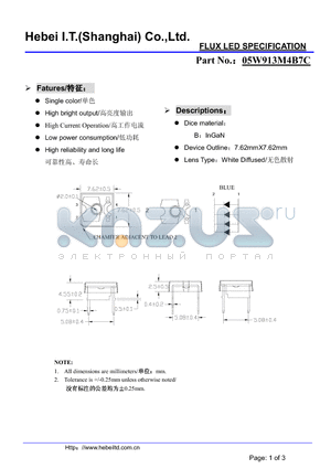 05W913M4B7C datasheet - High bright output