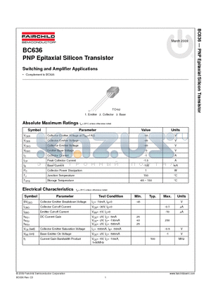 BC636TAR_09 datasheet - Switching and Amplifier Applications