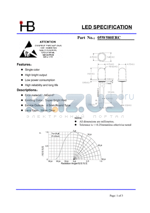 05W580ERC datasheet - High bright output