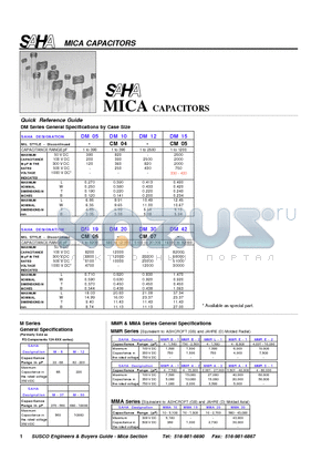 DM05EE100JO3-SA-R02 datasheet - MICA CAPACITORS