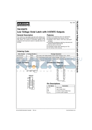 74LVQ573QSC datasheet - Low Voltage Octal Latch with 3-STATE Outputs