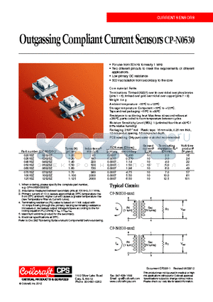 0601SZ datasheet - Outgassing Compliant Current Sensors