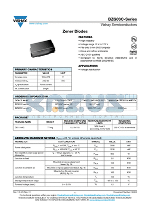 BZG03C10 datasheet - Zener Diodes