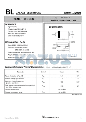 BZG03C10 datasheet - ZENER DIODES