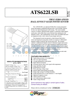 ATS612JSB datasheet - TRUE ZERO-SPEED HALL-EFFECT GEAR-TOOTH SENSOR