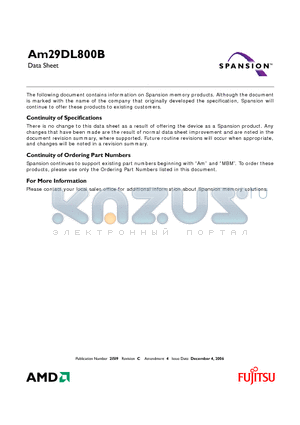 AM29DL800BB120ED datasheet - 8 Megabit (1 M x 8-Bit/512 K x 16-Bit) CMOS 3.0 Volt-only, Simultaneous Operation Flash Memory