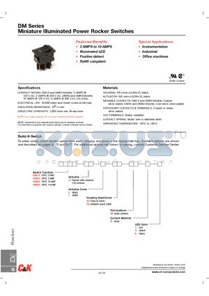 DM14J705Q3 datasheet - Miniature Illuminated Power Rocker Switches