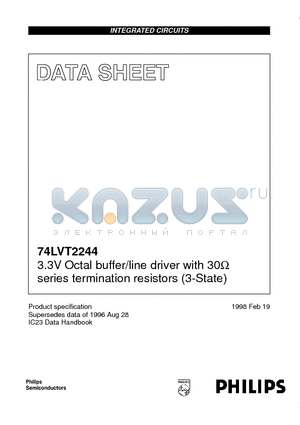 74LVT2244PW datasheet - 3.3V Octal buffer/line driver with 30ohm series termination resistors 3-State