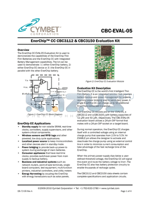 CBC-EVAL-05 datasheet - EnerChip CC CBC3112 & CBC3150 Evaluation Kit