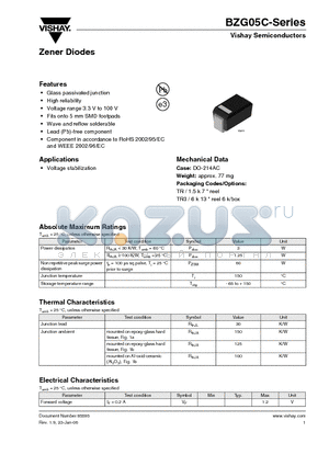 BZG05C5V6 datasheet - Zener Diodes
