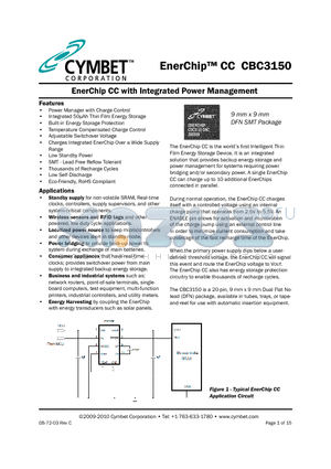 CBC3150-D9C-TR1 datasheet - EnerChip CC with Integrated Power Management