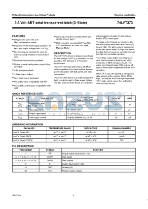 74LVT373DB datasheet - 3.3 Volt ABT octal transparent latch 3-State