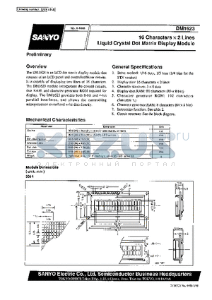 DM1623-2AL3 datasheet - 16 characters x 2 line Liquid Crystal Dot Matrix Display Module