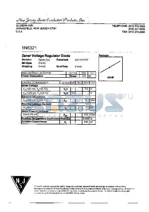 1N6321 datasheet - ZENER VOLTAGE REGULATOR DIODE