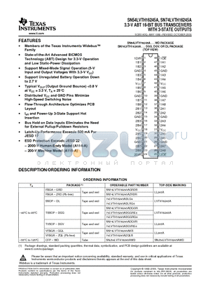 74LVTH16245ADLRG4 datasheet - 3.3-V ABT 16-BIT BUS TRANSCEIVERS WITH 3-STATE OUTPUTS