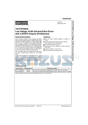 74LVTH16835 datasheet - Low Voltage 18-Bit Universal Bus Driver with 3-STATE Outputs (Preliminary)