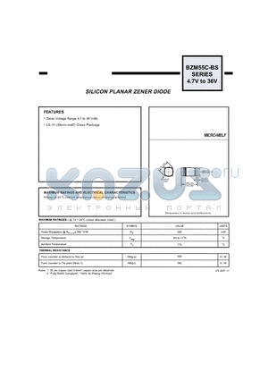 BZM55C13BSC datasheet - SILICON PLANAR ZENER DIODE