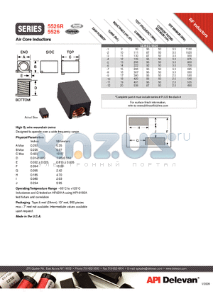 5526-12 datasheet - Air Core Inductors