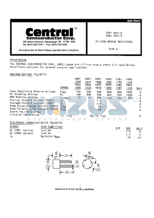 CBR1-060 datasheet - SILICON BRIDGE RECTIFIERS