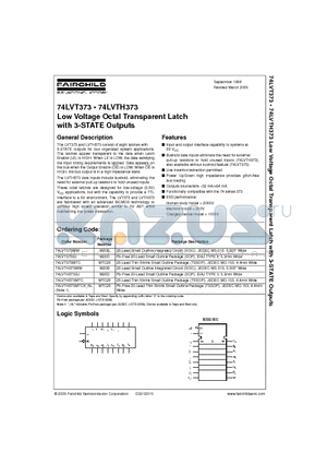 74LVTH373MTCX-NL datasheet - Low Voltage Octal Transparent Latch with 3-STATE Outputs